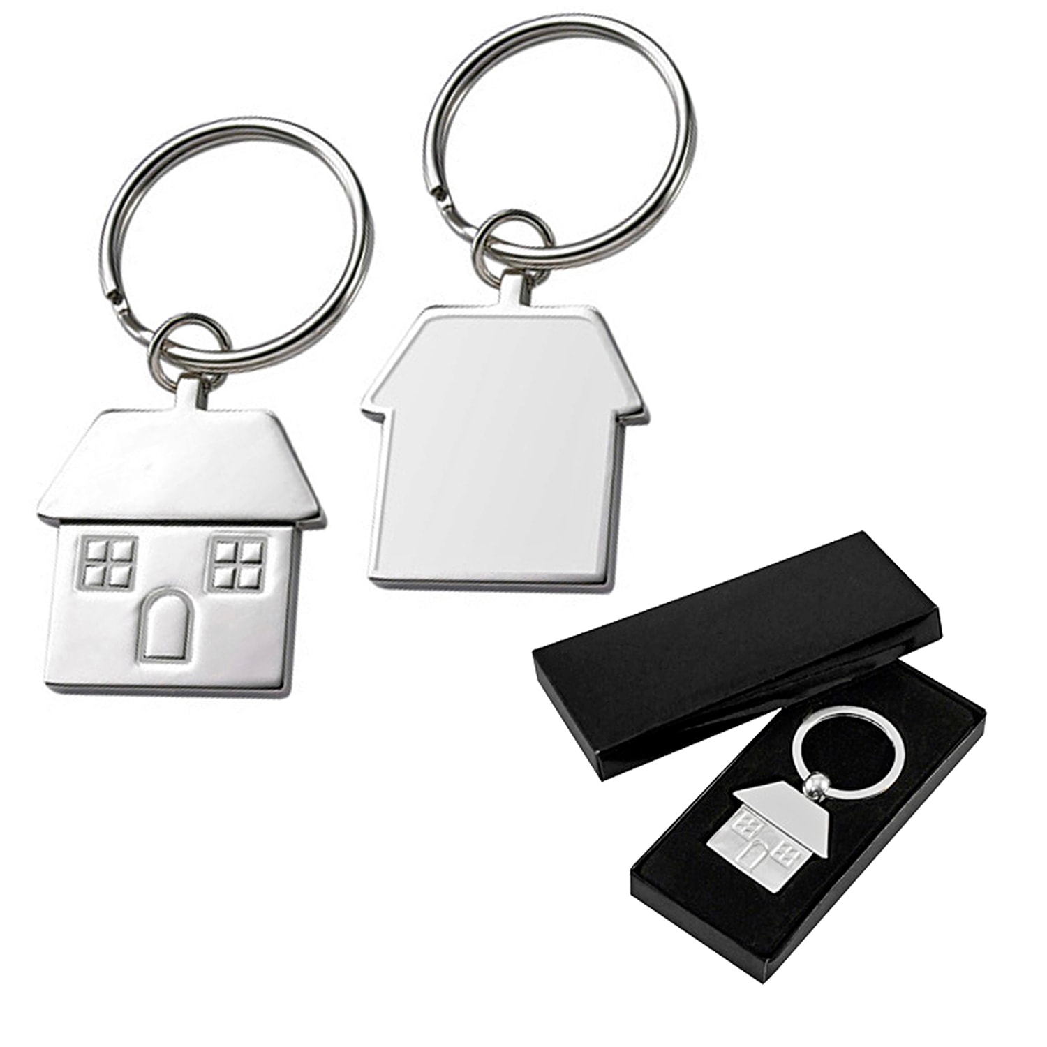Llaveros metálicos forma de casa personalizados